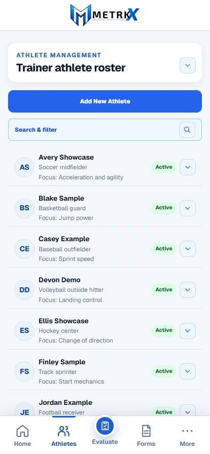 METRKX athlete roster