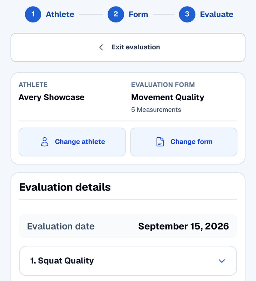 METRKX evaluation workflow stepper